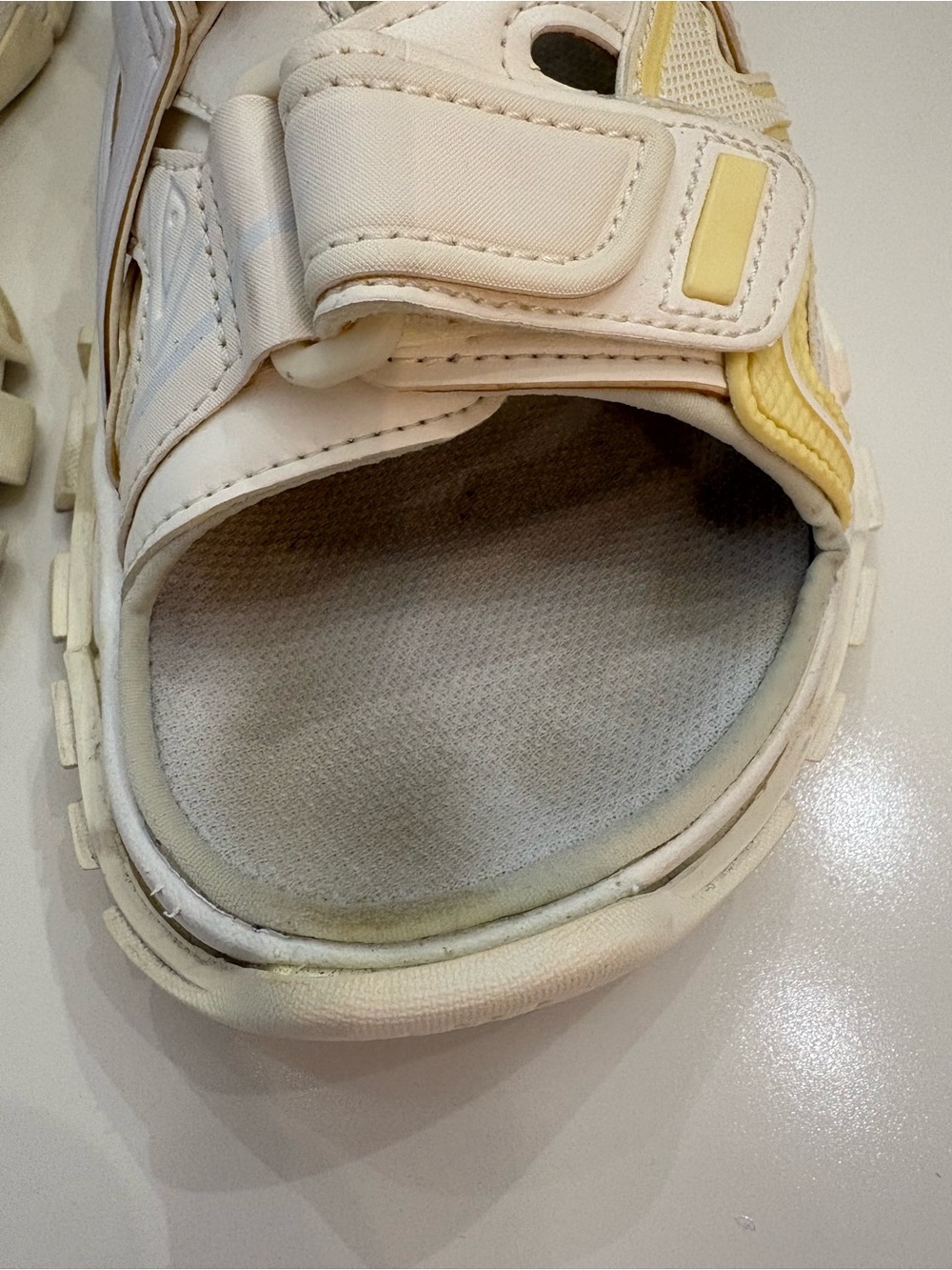 Balenciaga Track Sandals Cream Yellow Chunky Sport Sandals Size 37 US 7 - Picture 13 of 13